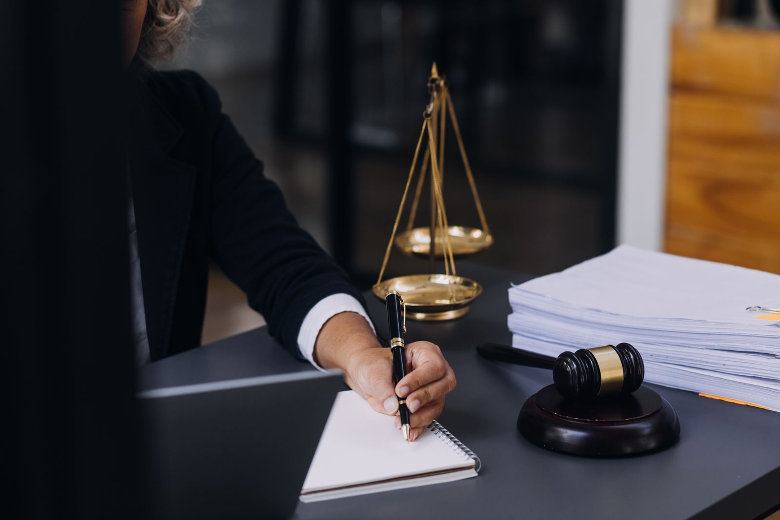 Attorney working at a desk